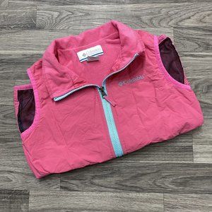 COLUMBIA SPORTSWEAR Full Zip Up Sleeveless Pink Vest Girl's Size M